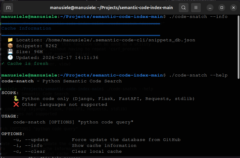 Semantic Code Index CLI